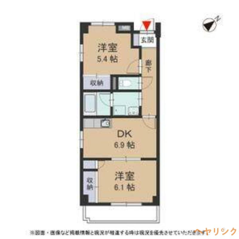 寺嶋ハイツ(2DK/2階)の間取り写真