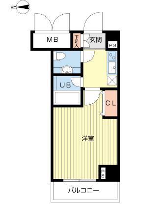 HF愛宕橋レジデンス(1K/10階)の間取り写真