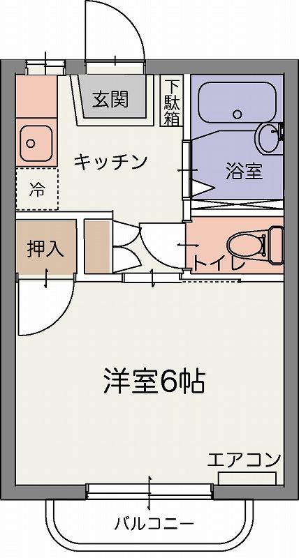 ヴァンローゼ(1K/1階)の間取り写真