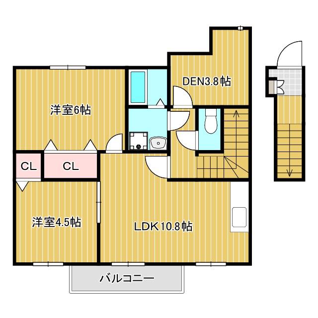 グランディール(2SLDK/2階)の間取り写真