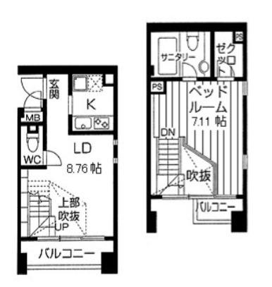 ネット伏見町(1LDK/4階)の間取り写真
