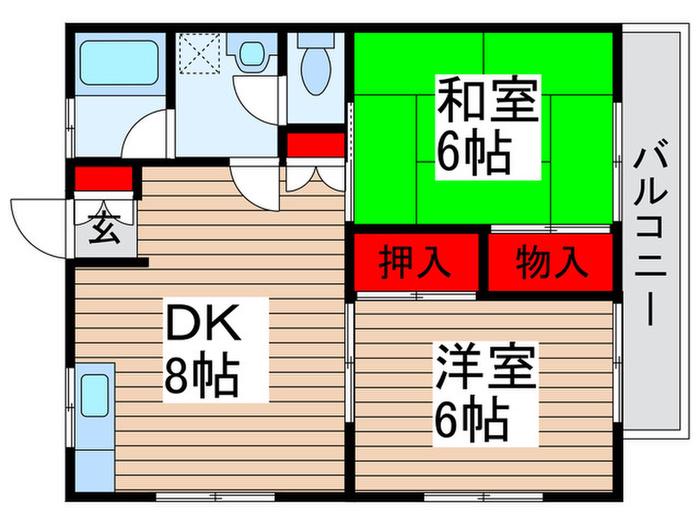 並木ハイツ(2DK/2階)の間取り写真