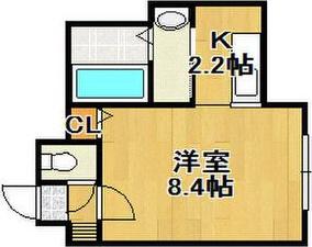 アンランジュ(1K/4階)の間取り写真