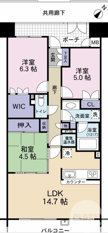 堺駅前アーバンコンフォート(3LDK/10階)の間取り写真
