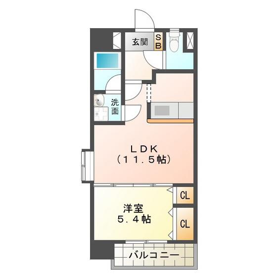エスティII(1LDK/2階)の間取り写真