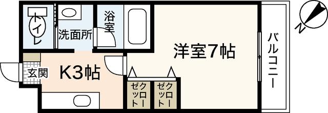 カーサ大塚2ND(1K/1階)の間取り写真