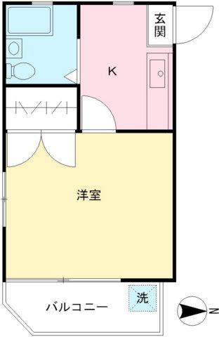 メゾン桂(1K/1階)の間取り写真