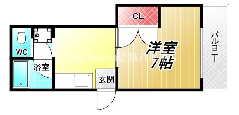 エステート高安A棟(1K/1階)の間取り写真