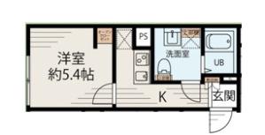 メゾンアッシュ大山(1K/4階)の間取り写真
