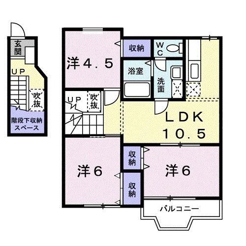 リバーサイド(3LDK/2階)の間取り写真