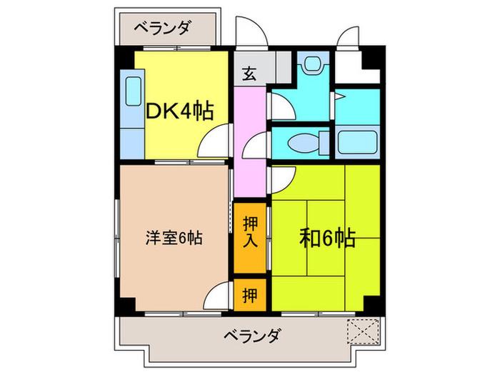 グランドメゾン西村(2DK/3階)の間取り写真