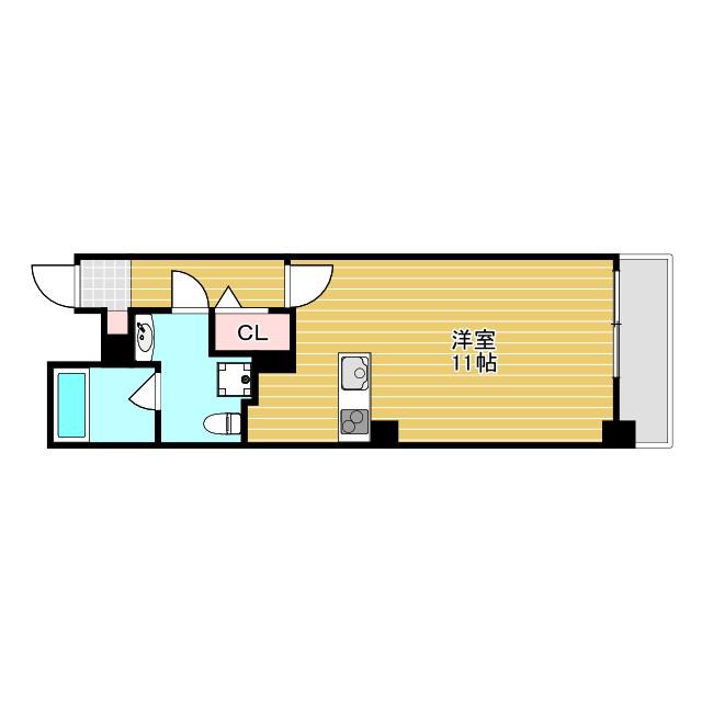 RITZ SQUARE GRAN QBE(ワンルーム/2階)の間取り写真
