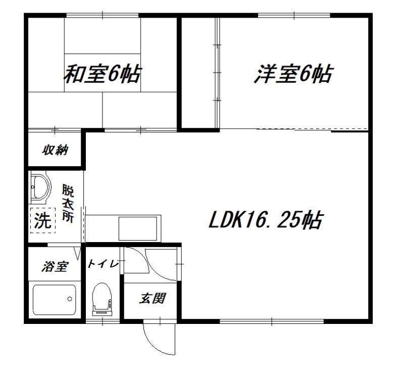 プリンスマンションD(2LDK/2階)の間取り写真