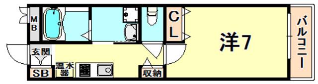 リブレメゾン香櫨園(1K/1階)の間取り写真