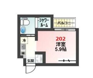 GIANZ柳原(ワンルーム/2階)の間取り写真