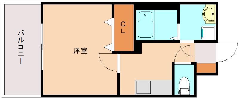 S-FORT姪浜(1K/9階)の間取り写真