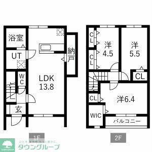 GRAND TERRACE 野々下(3LDK/1階)の間取り写真