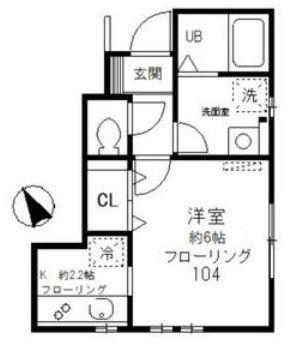 グレースM(1K/1階)の間取り写真
