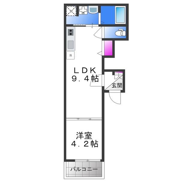 エヌアンドエスヴィラIII(1LDK/3階)の間取り写真