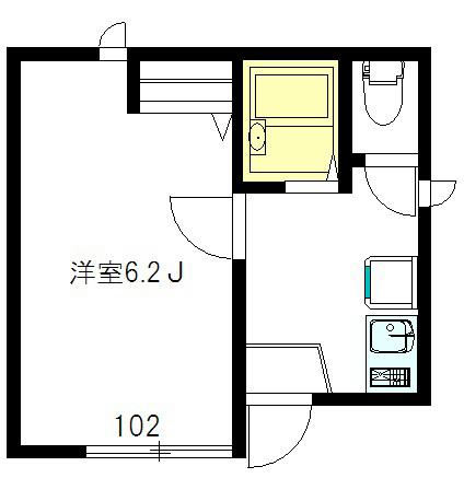 メゾン ドゥ パピヨン(1K/1階)の間取り写真