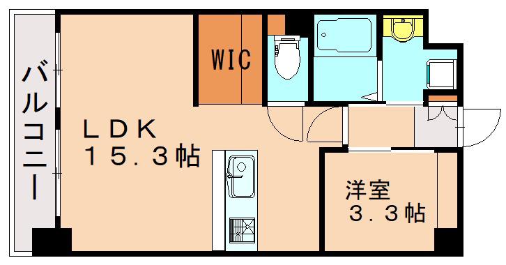 ウイングス熊手(1LDK/14階)の間取り写真
