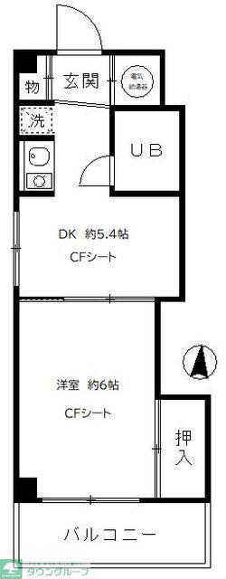 シロス蓮沼(1DK/6階)の間取り写真