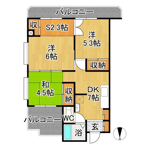 マンション瑞凰(3SDK/2階)の間取り写真