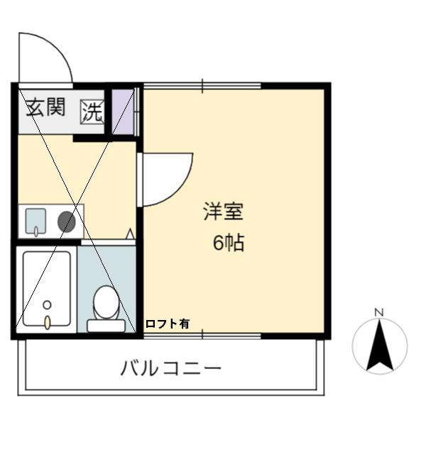 クリーンハイツ(1K/2階)の間取り写真