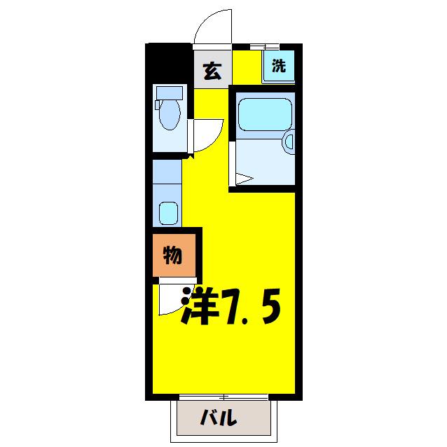 KOWA石原(ワンルーム/2階)の間取り写真