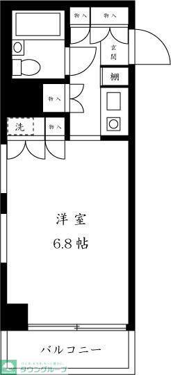 キューブ浜田山(ワンルーム/3階)の間取り写真