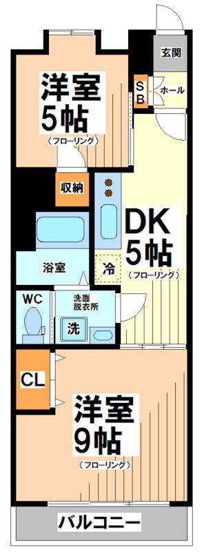 カーサ桜上水(2DK/3階)の間取り写真