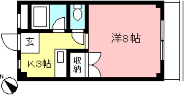 プリムラハイツ(1K/2階)の間取り写真