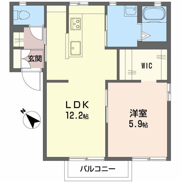 シャーメゾンハンバC(1LDK/2階)の間取り写真