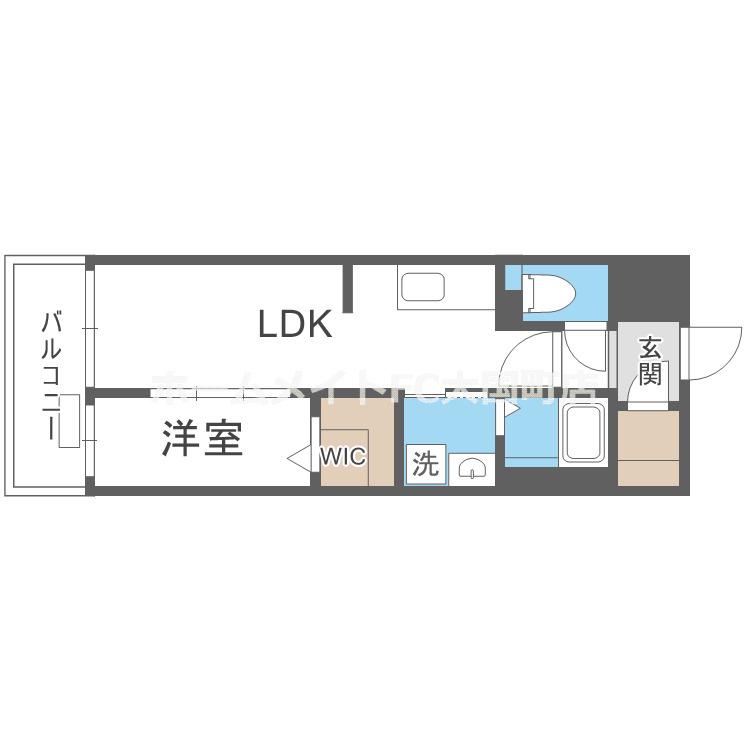 ALIVIS九条(1LDK/13階)の間取り写真