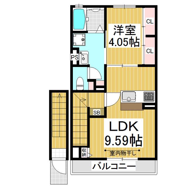 レガール輝(1LDK/2階)の間取り写真