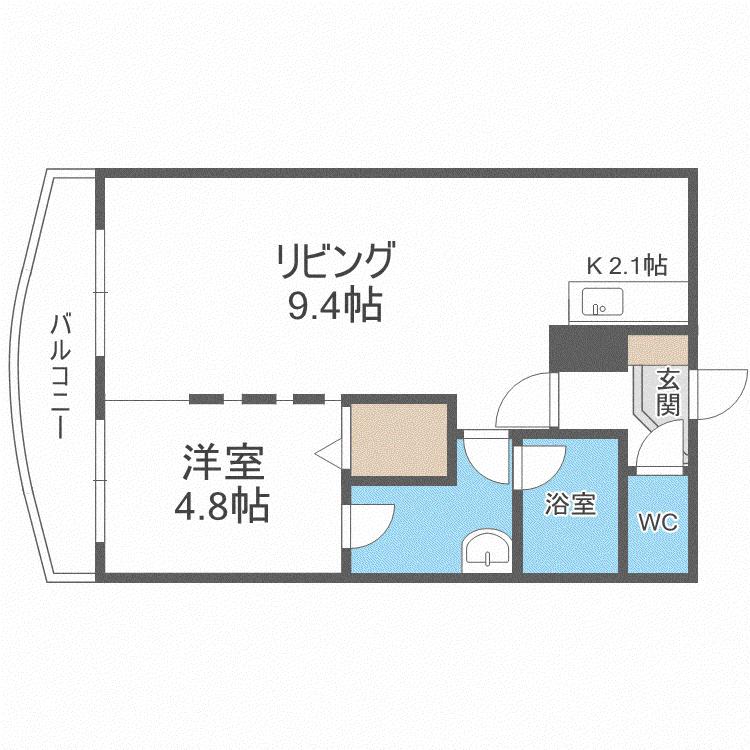 コーラル(1LDK/6階)の間取り写真