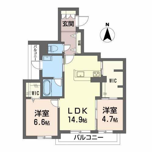 シャーメゾン高木瀬東(2LDK/3階)の間取り写真