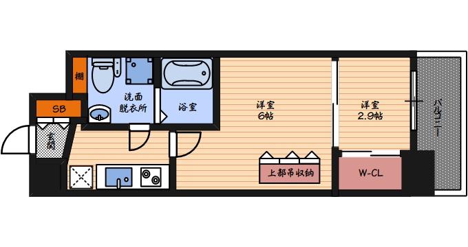 SERENITE福島SCELTO(2K/11階)の間取り写真