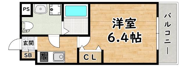 レジュールアッシュ塚本(1K/8階)の間取り写真