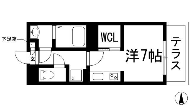 ルミネ甲東園(ワンルーム/1階)の間取り写真