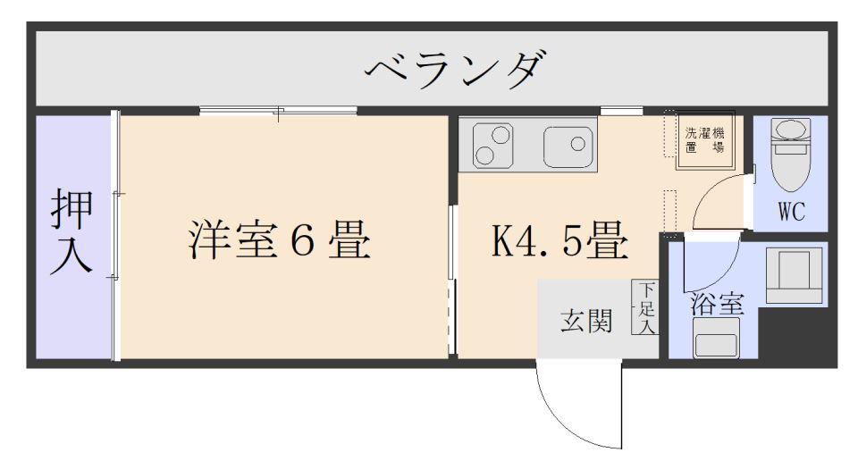 サンシャイン上之園(1K/6階)の間取り写真