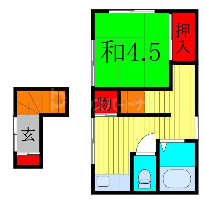 LMハイツ(1K/1階)の間取り写真