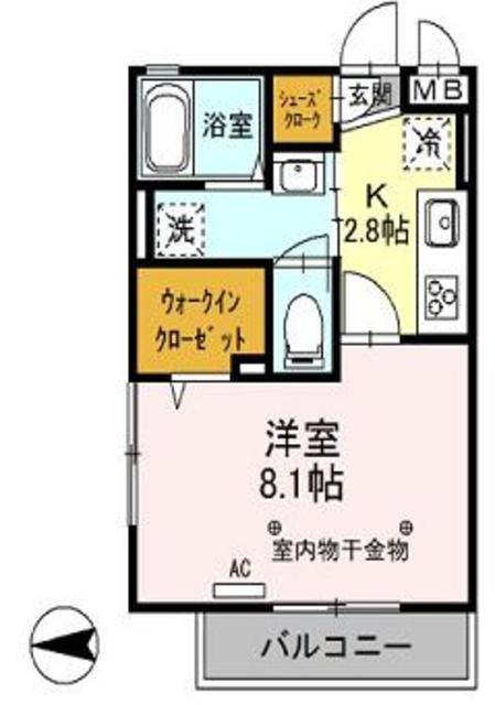 クラルテ(1K/2階)の間取り写真