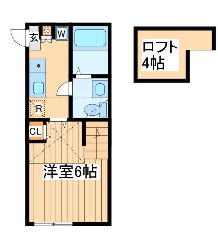 アルシオーネ相生(1K/1階)の間取り写真