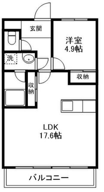 プリマヴェイラ(1LDK/2階)の間取り写真