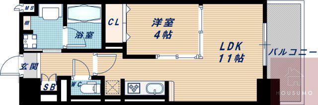 江坂 和(1LDK/2階)の間取り写真