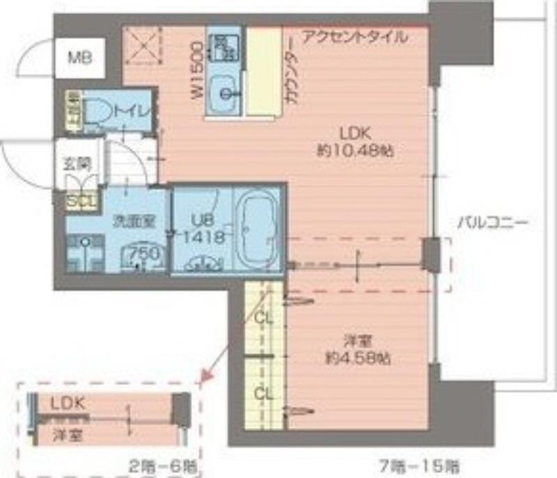 プレジオ難波ウエスト(1LDK/8階)の間取り写真