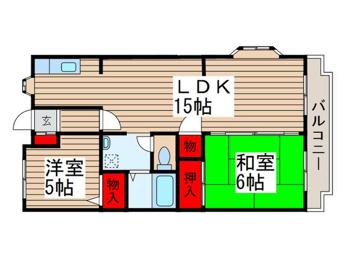 アルシュM(2LDK/3階)の間取り写真