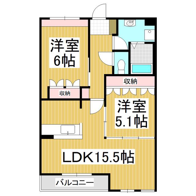 イーストピア・C(2LDK/1階)の間取り写真