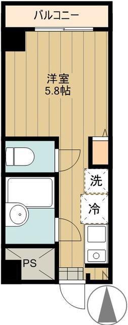 EIGHTYEIGHTタチカワ(ワンルーム/3階)の間取り写真